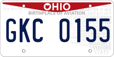 OH license plate GKC0155