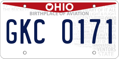 OH license plate GKC0171