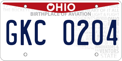 OH license plate GKC0204