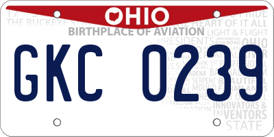 OH license plate GKC0239