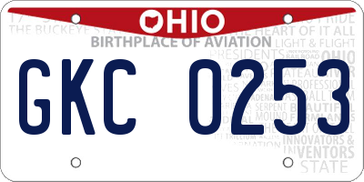 OH license plate GKC0253