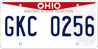 OH license plate GKC0256
