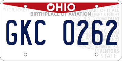 OH license plate GKC0262
