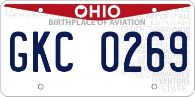 OH license plate GKC0269