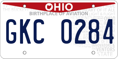 OH license plate GKC0284