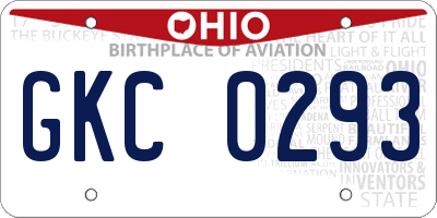 OH license plate GKC0293