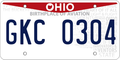 OH license plate GKC0304