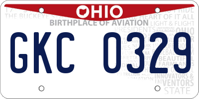 OH license plate GKC0329