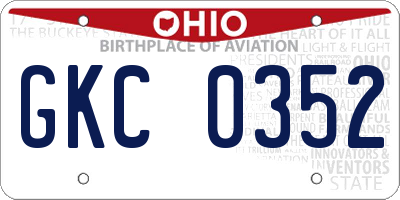 OH license plate GKC0352