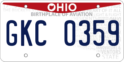 OH license plate GKC0359