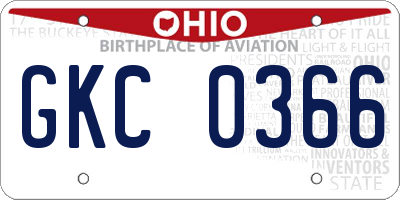 OH license plate GKC0366