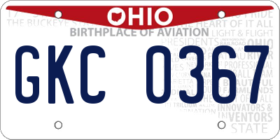 OH license plate GKC0367