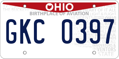 OH license plate GKC0397