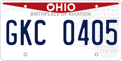 OH license plate GKC0405