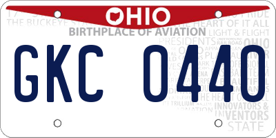OH license plate GKC0440