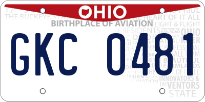 OH license plate GKC0481