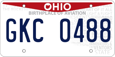 OH license plate GKC0488