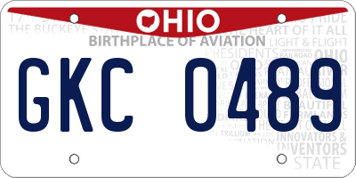 OH license plate GKC0489