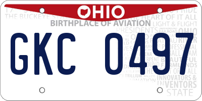 OH license plate GKC0497