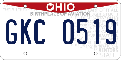 OH license plate GKC0519