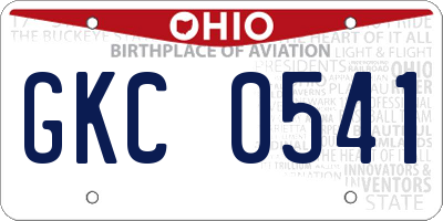 OH license plate GKC0541