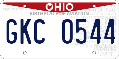 OH license plate GKC0544