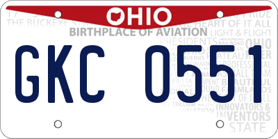 OH license plate GKC0551