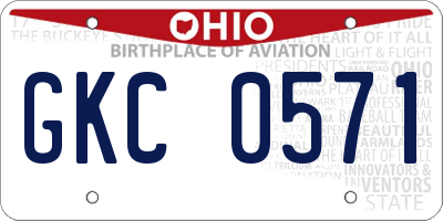 OH license plate GKC0571