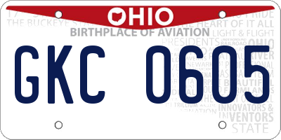OH license plate GKC0605