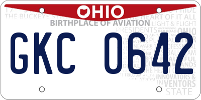 OH license plate GKC0642
