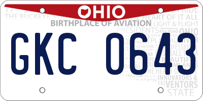 OH license plate GKC0643