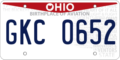 OH license plate GKC0652