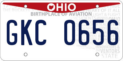 OH license plate GKC0656