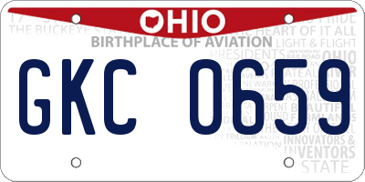 OH license plate GKC0659