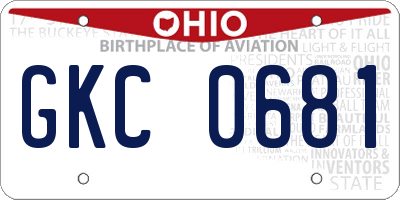OH license plate GKC0681