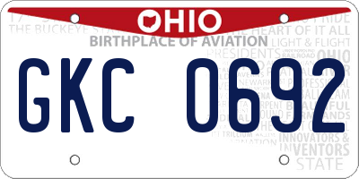 OH license plate GKC0692