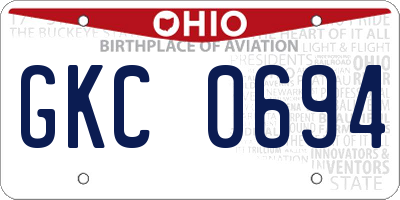 OH license plate GKC0694