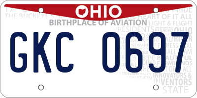 OH license plate GKC0697