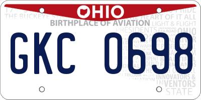 OH license plate GKC0698