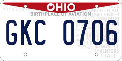 OH license plate GKC0706
