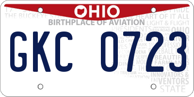 OH license plate GKC0723