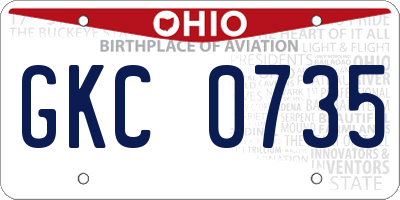 OH license plate GKC0735