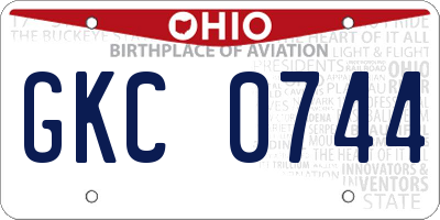 OH license plate GKC0744
