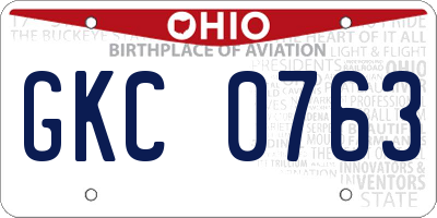 OH license plate GKC0763