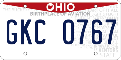 OH license plate GKC0767