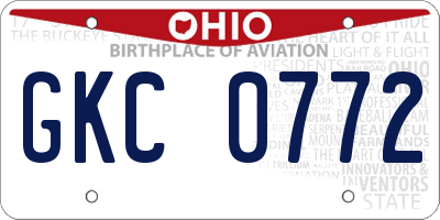 OH license plate GKC0772