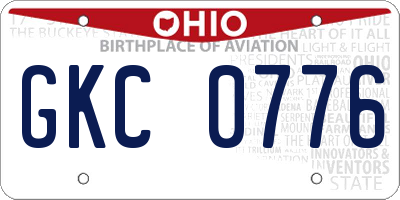 OH license plate GKC0776