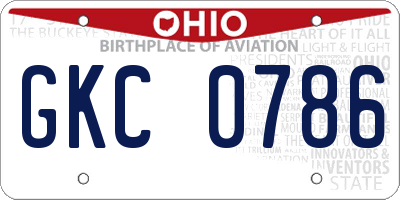 OH license plate GKC0786