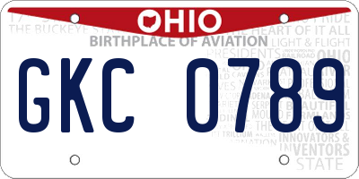 OH license plate GKC0789