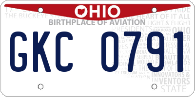 OH license plate GKC0791